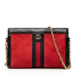 Pre-Loved Gucci Small Suede Ophidia Chain Crossbody
